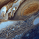 Una foto cercana de la Gran Mancha Roja de Júpiter, capturada por la sonda Voyager 1 (Imagen: NASA).